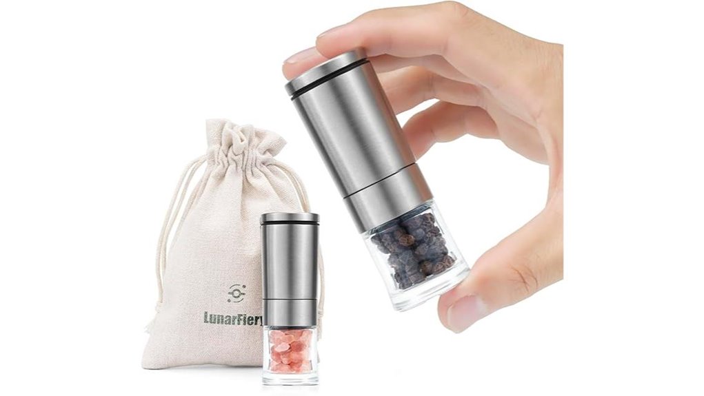 compact handheld salt pepper grinder