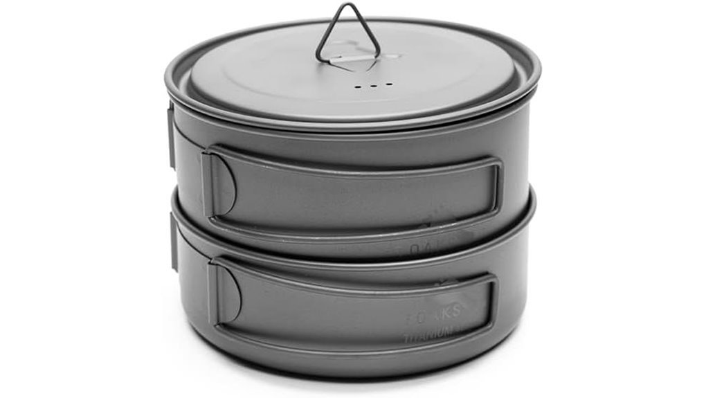 compact titanium two pot set