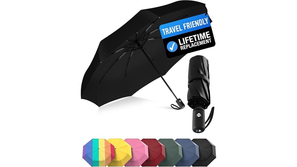 compact windproof auto folding umbrella