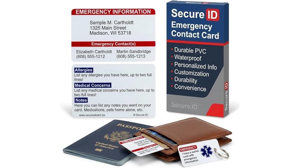 custom emergency contact keycard