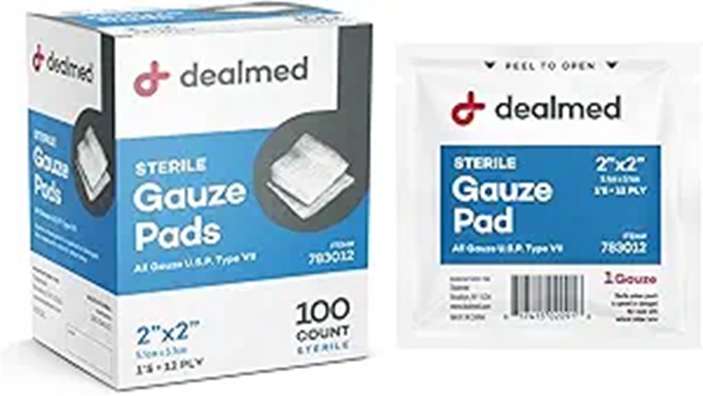 dealmed sterile 2x2 gauze