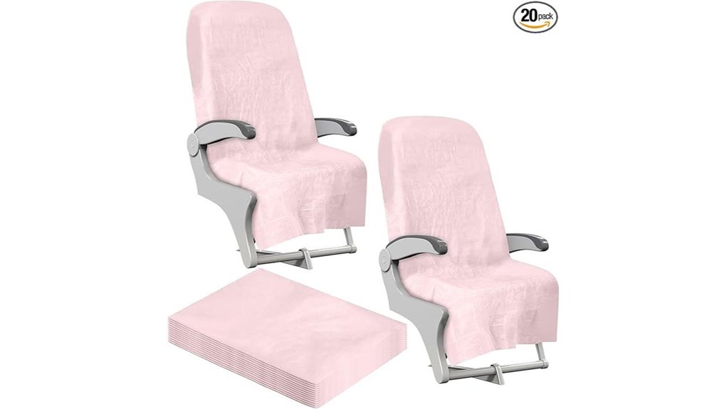 disposable pink airplane covers