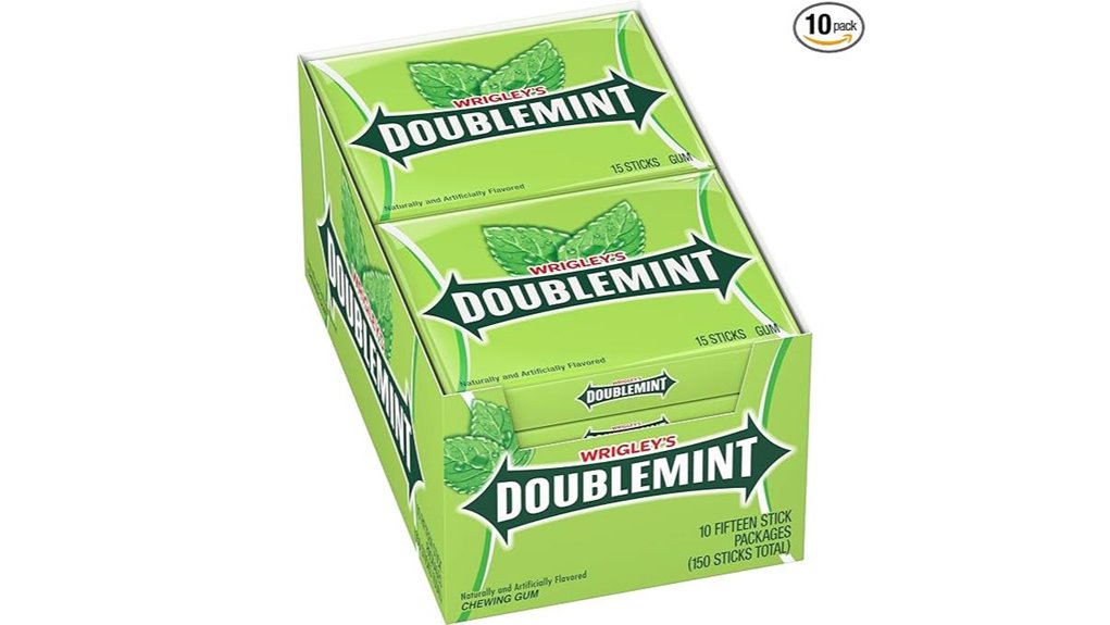 doublemint chewing 15 piece 10 pack