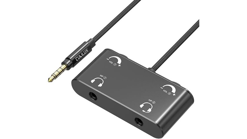 dual 3 5mm volume splitter