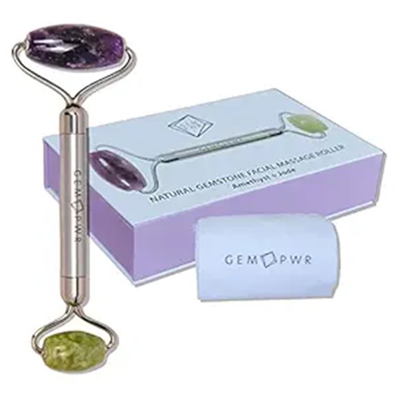 dual amethyst jade face roller