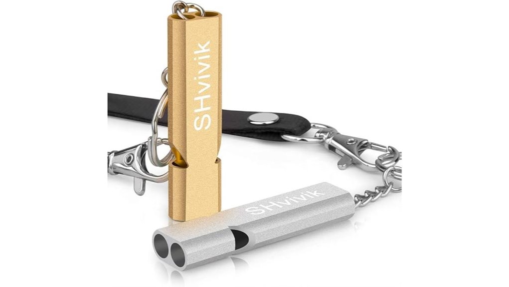 dual emergency whistles lanyard