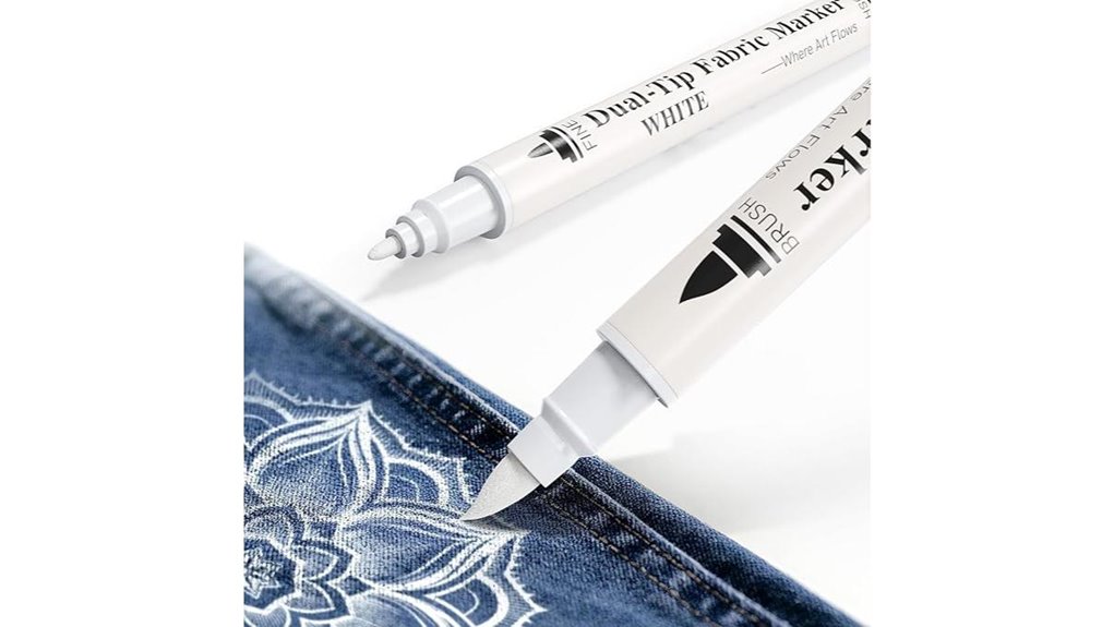 dual ended white fabric markers