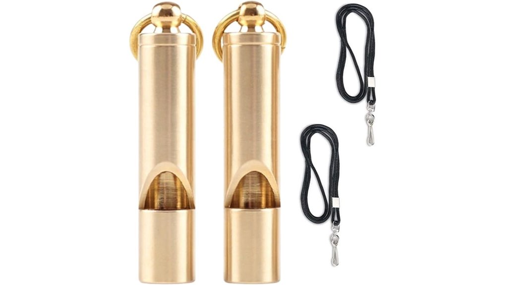 dual loud brass whistles