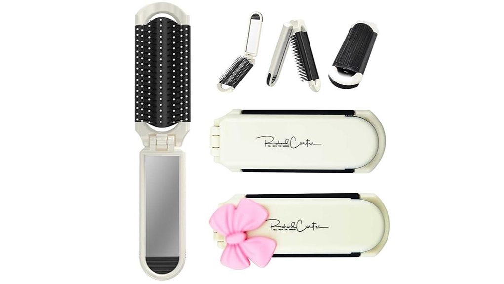 dual mirror hairbrush wet dry