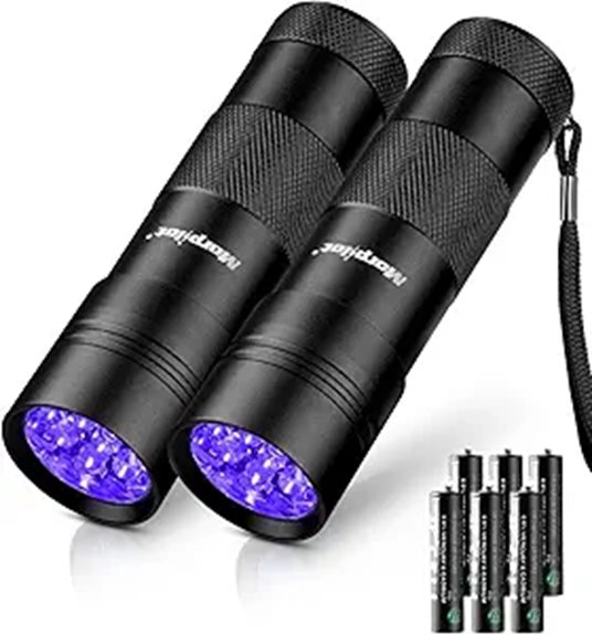dual uv blacklight flashlights