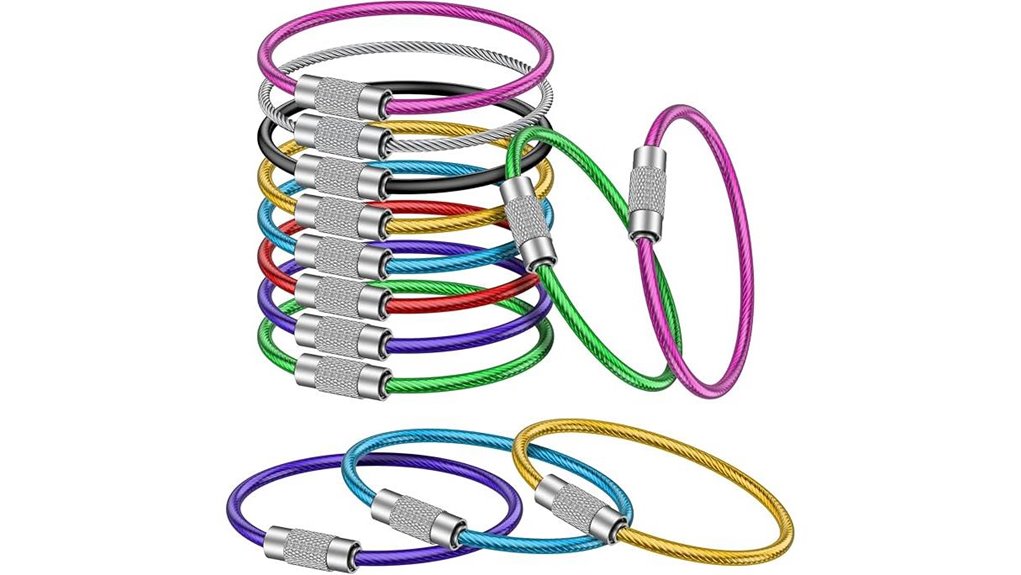 eight color 2mm keychain cable