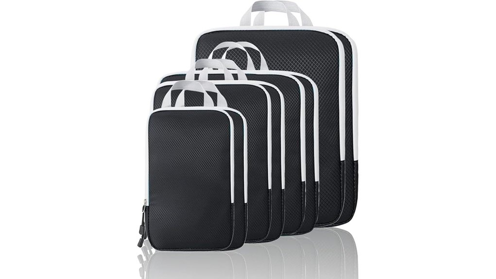 eight compression packing cubes