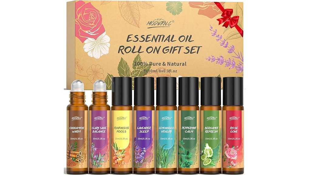 eight piece essential oil rollers