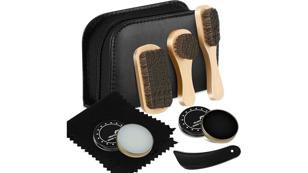 eight piece shoe polish kit
