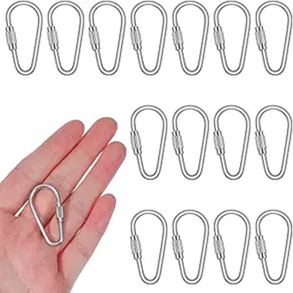fifteen stainless locking carabiners