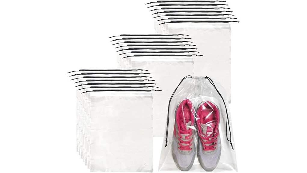 fifty transparent shoe bags