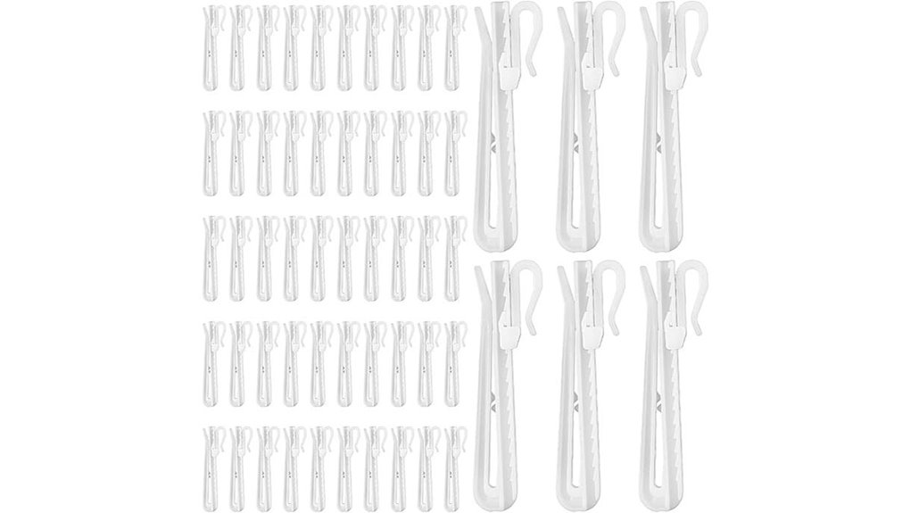 fifty white adjustable hooks