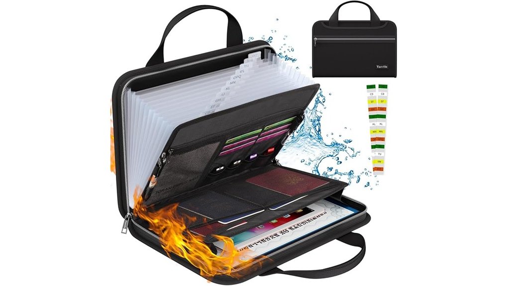 fireproof 13 pocket a4 accordion