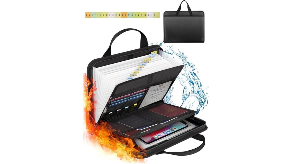 fireproof 13 pocket accordion organizer