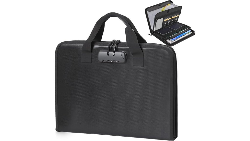 fireproof locked 13 pocket organizer