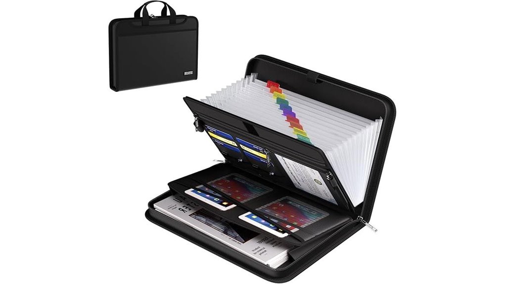 fireproof waterproof 13 pocket organizer