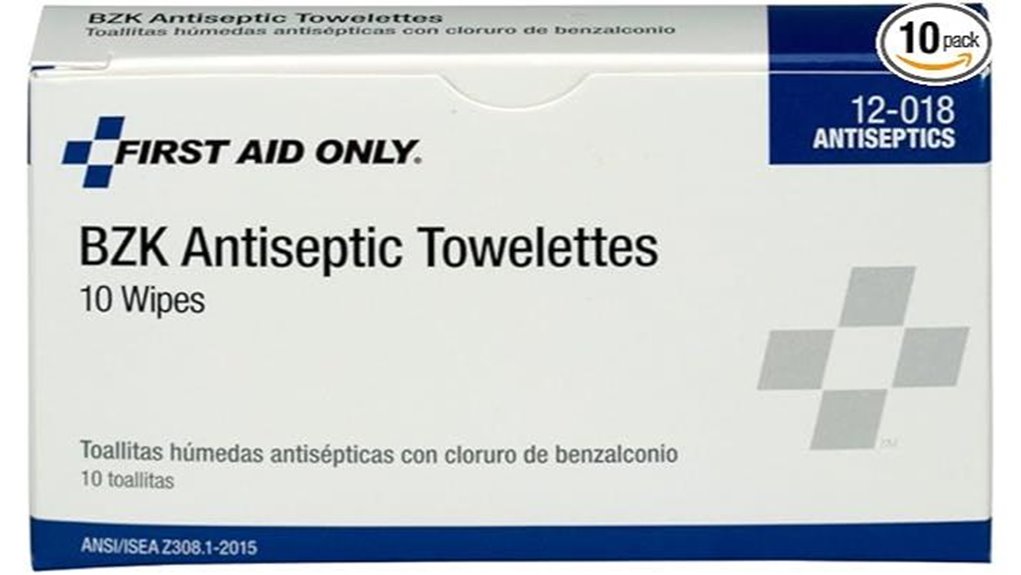 firstaid ten benzalkoniumchloride wipes