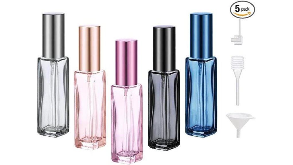 five 10ml travel atomizers