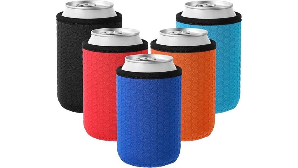 five 12oz neoprene sleeves