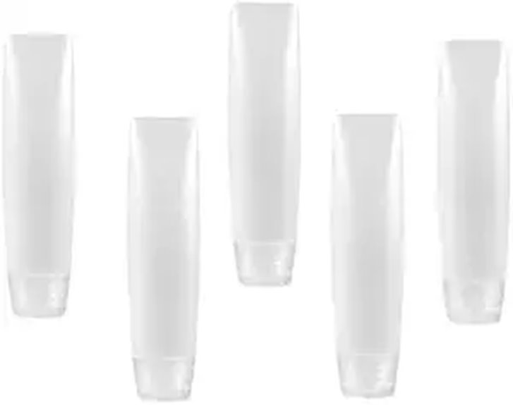 five 1oz white dispensers