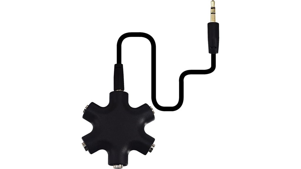 five jacks 3 5mm splitter