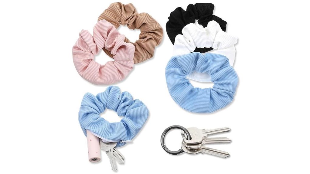 five large scrunchies pocketed