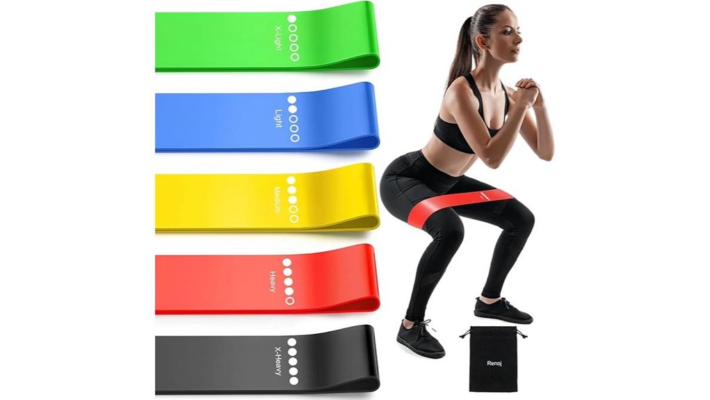 five pack elastic resistance bands