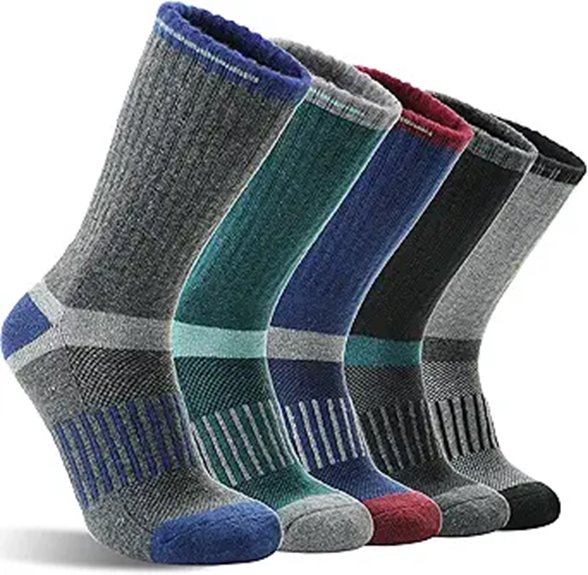 five pair merino socks