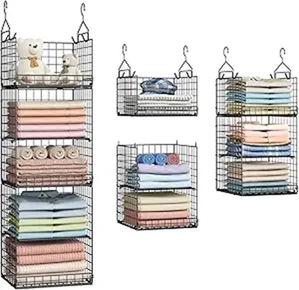 five tier hooked closet organizer