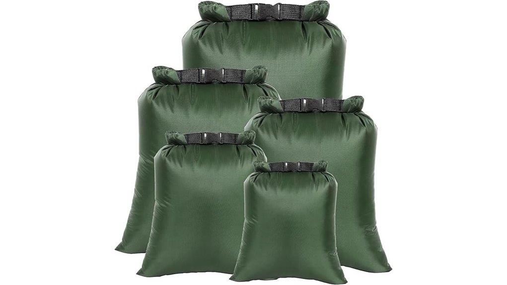 five ultralight waterproof bags