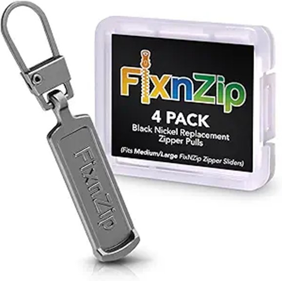 fixnzip 4 pack black nickel