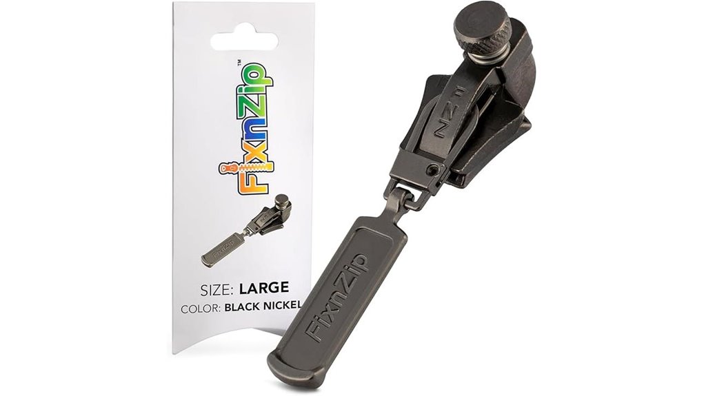 fixnzip large black nickel