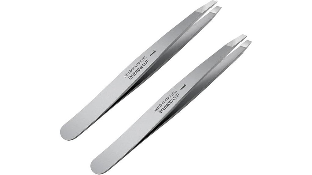 flat slant tweezers duo
