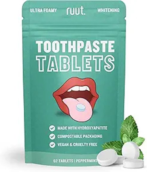 fluoride free peppermint toothpaste tablets