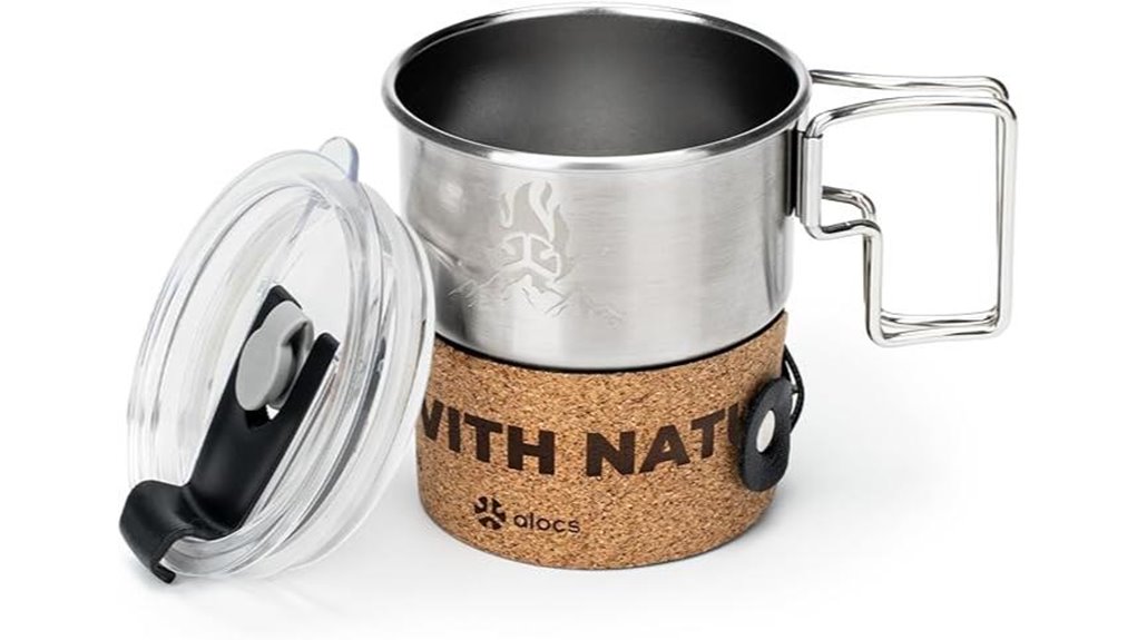 foldable 10oz camping mug