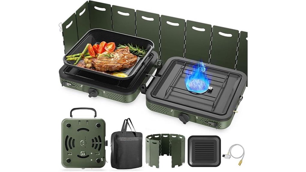 foldable 2 burner 17k btu