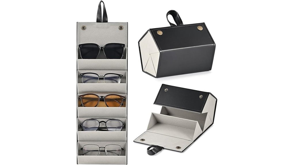 foldable 5 slot sunglasses organizer
