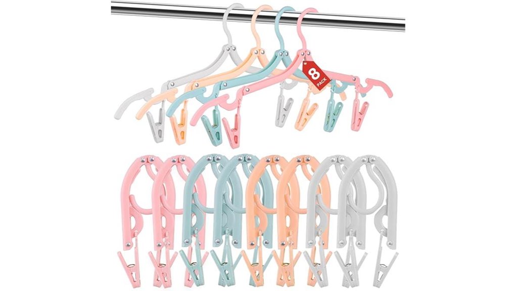 foldable 8 pack 16 clip hangers
