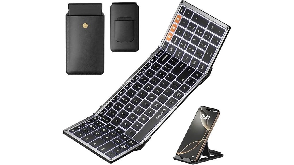 foldable backlit bluetooth keyboard
