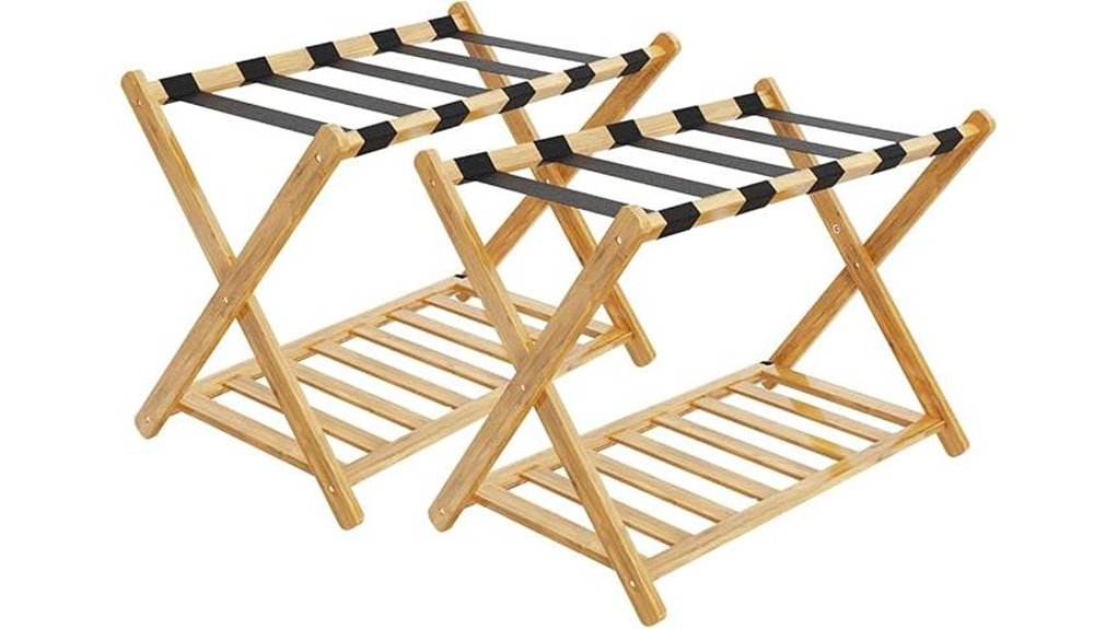 foldable bamboo suitcase stand