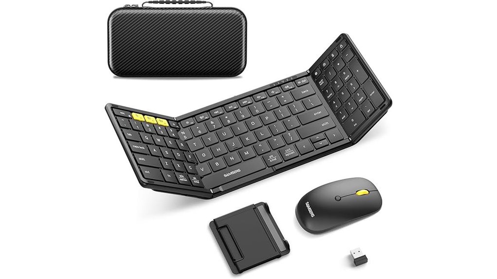 foldable bluetooth keyboard mouse
