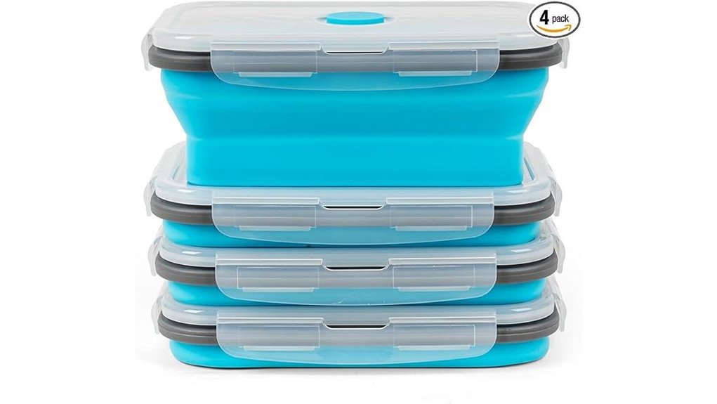 foldable silicone blue containers