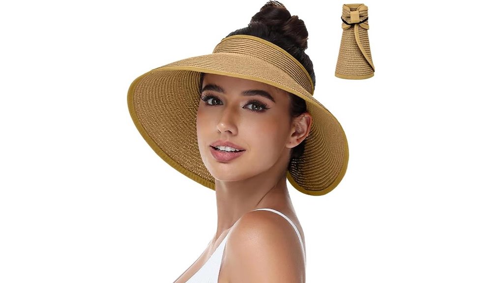 foldable uv straw beach hat