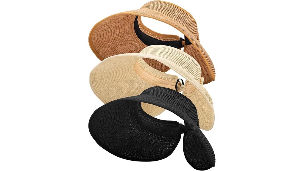 foldable wide brim straw hats