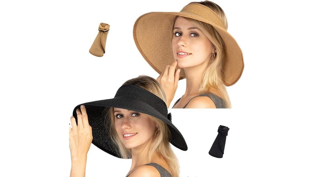 foldable women s straw sunvisor